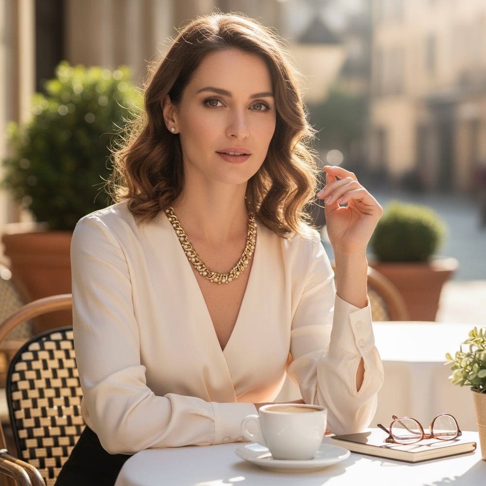 Trifari Gold Pearl and Rhinestone necklace.